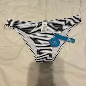 L. Blue & white striped bikini bottom